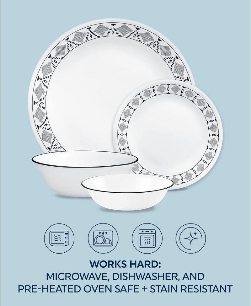 Corelle طقم عشاء كوريل كوسكو 16 قطعة، مقاوم للكسر والتشقق - Image 5