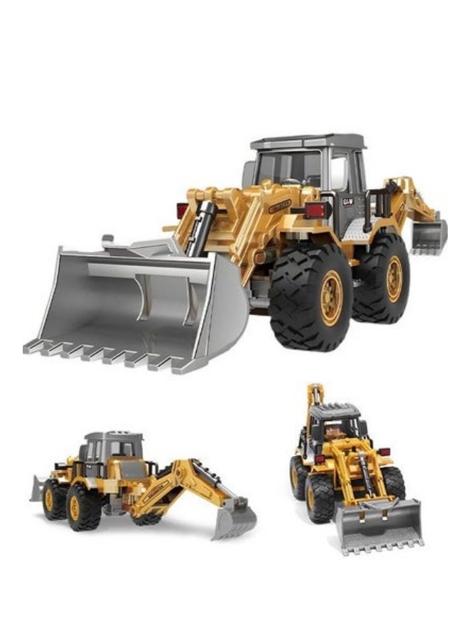 MIXDE Diecast Backhoe Loader Toy, Excavator Bulldozer Car Heavy Duty Construction Vehicle Toys Digger Engineering Excavator Vehicle Gifts for Kids  - Image 1