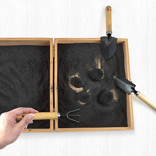 SPACECARE Magnetic Zen Sand Garden with 1.5 Lbs Iron Fillings, 4 Magnets and 3 Tools, Wooden Box Toy for Science, Stress Relief, Creativity and Children Education - Image 3
