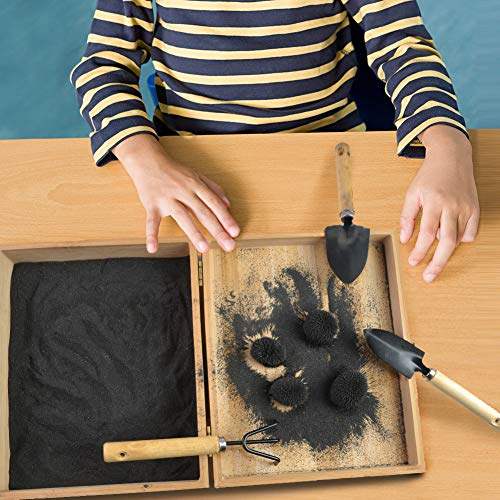 SPACECARE Magnetic Zen Sand Garden with 1.5 Lbs Iron Fillings, 4 Magnets and 3 Tools, Wooden Box Toy for Science, Stress Relief, Creativity and Children Education - Image 5
