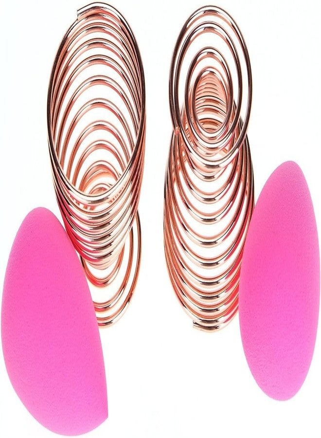 روبي فيس حامل إسفنجة التجميل من روبي فيس، حامل تجفيف إسفنجة المكياج، حامل تخزين وعرض إسفنجة البودرة (ذهبي وردي، قطعتان) - Image 5