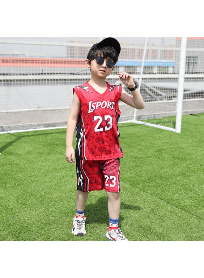 Children's Basketball Clothes Suit Middle And Big Children's Clothing Summer Men's Basketball Clothes Children's Training Sportswear Sweat-absorbent Basketball Jersey Thin