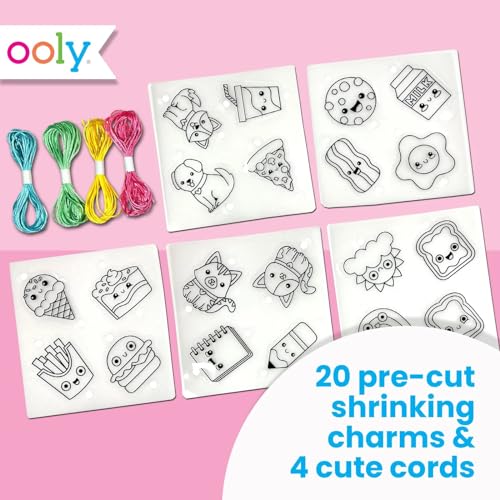 Ooly 24 PC DIY Shrinking Art Kit for Kids, 20 Plastic Pre Cut Charms and More, No Mess Creative Activity Bracelet Making Kit - BFF - Image 2