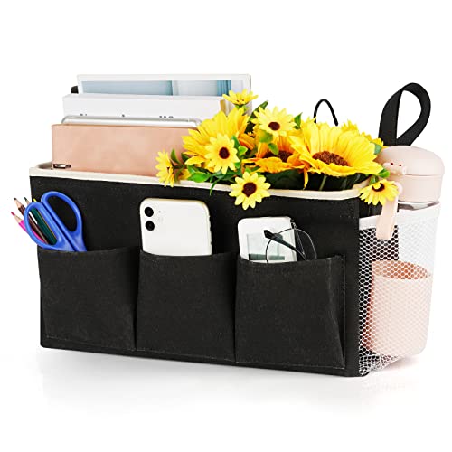 Loghot Loghot Bedside CaddyBedside Storage Bag Hanging Organizer for Bunk and Hospital BedsDorm Rooms Bed RailsCan be Placed GlassesBooksMobile PhonesKeys New Black 