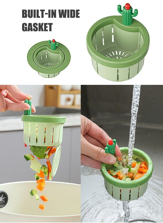 Beyond Cactus Sink Drain Strainer Food Strainers, Kitchen Quick Drain Sink Strainer, Multi-Functional Sink Strainer Basket (Green)  - Image 1