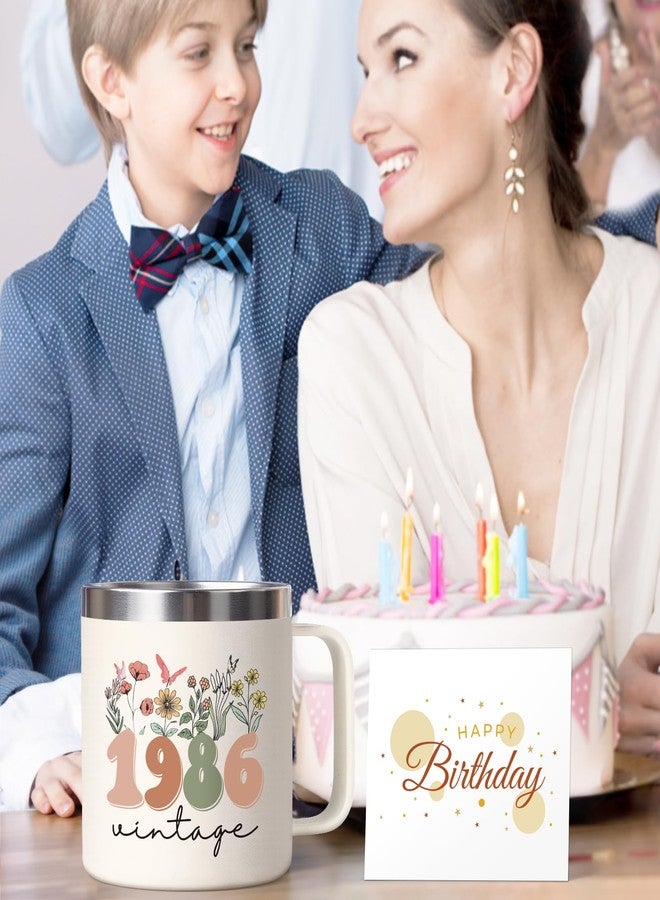 Lifecapido 40th Birthday Gifts Women, Vintage 1986 14oz Insulated Mug with Birthday Card, Birthday Presents for Women, 40th Birthday Gift Ideas, 40 Year Old Birthday Gifts for Women Mom Sister Friend - Image 4