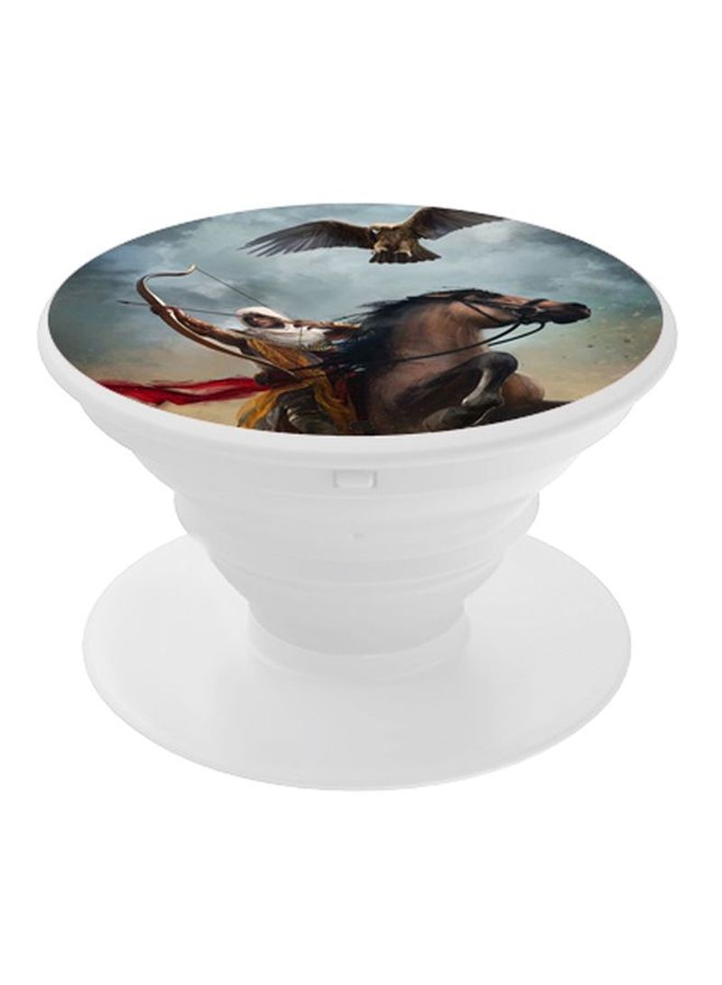 RKN Printed Pop Socket Phone Grip White/Brown/Black - Image 2