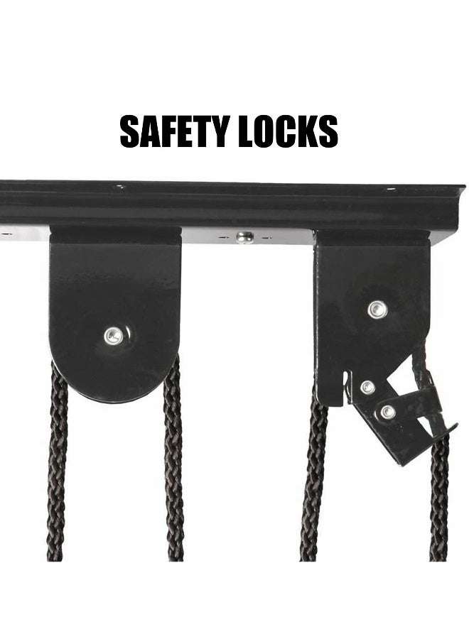 Heavy Duty Bicycle Hoist for Garage Storage, Ceiling Mounted Bike Lift with 30kg Capacity, Durable Steel Pulley Rack for Mountain and Road Bikes - Image 3
