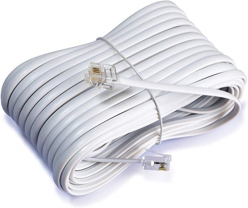 RIVER FOX ® THE PUJARA 5 Meter Telephone Landline Extension Cord Phone Cable White (Pack of 2PCS White) - Image 1