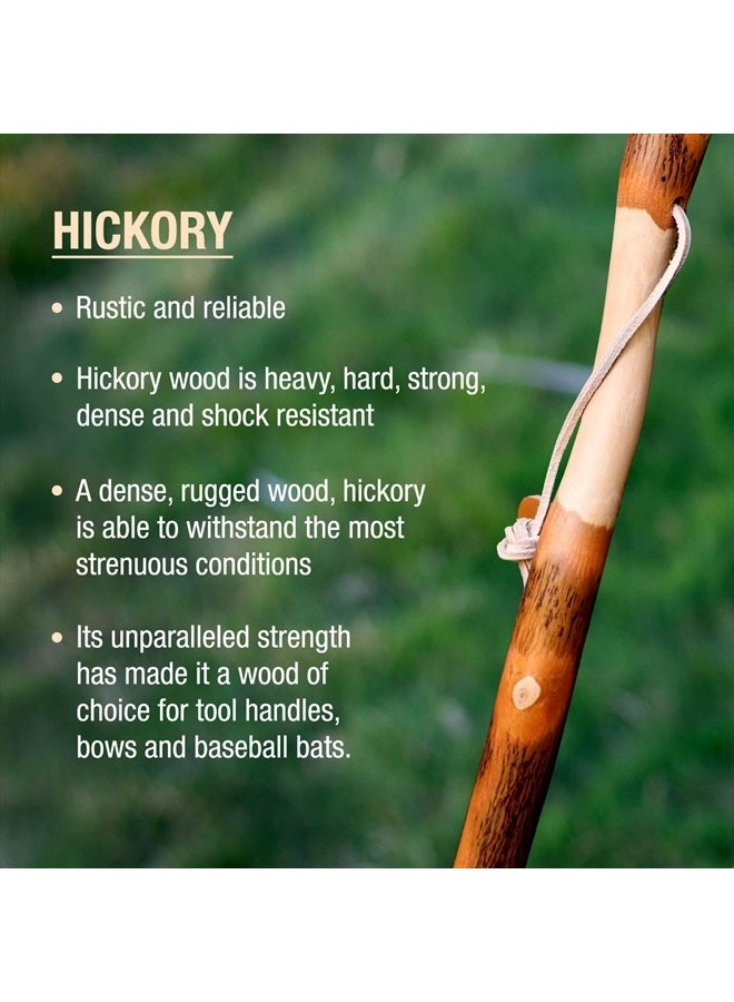 Brazos Rustic Wood Walking Stick, Twisted Hickory, Traditional Style Handle, for Men & Women, Made in the USA, 48" - Image 3