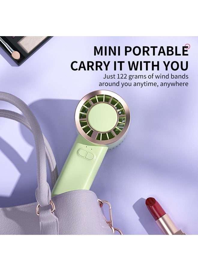SJet Mini Handheld Fan, Colorful LED lighting design, 3 Speed Adjustable Wind Levels, Portable Mini Air Conditioner Fan (Mint green) - Image 5