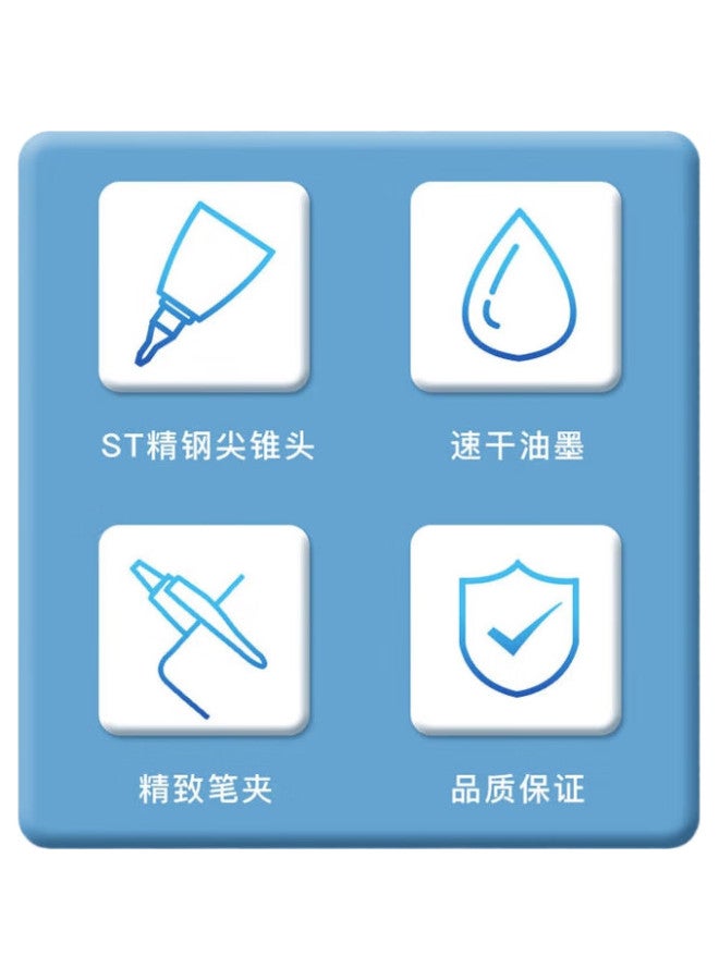 Comix Financial Quick-Drying Retractable Gel Pen 0.38Mm St Precision Steel Tip Conical Tip Signing Pen Ink Pen, Black, 12-Pack, Gp138 - Image 2