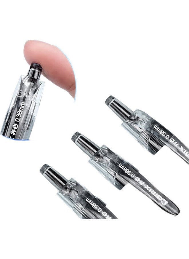 Comix Financial Quick-Drying Retractable Gel Pen 0.38Mm St Precision Steel Tip Conical Tip Signing Pen Ink Pen, Black, 12-Pack, Gp138 - Image 1