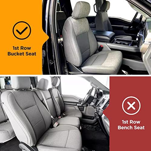 DrCarNow Super Cover® for Ford F150 Seat Covers,2015-2023 2024 2025 Seat Covers for F150 Accessories,1st Row Bucket Seat SuperCrew/CrewCab(XL,XLT) - Black - Image 5