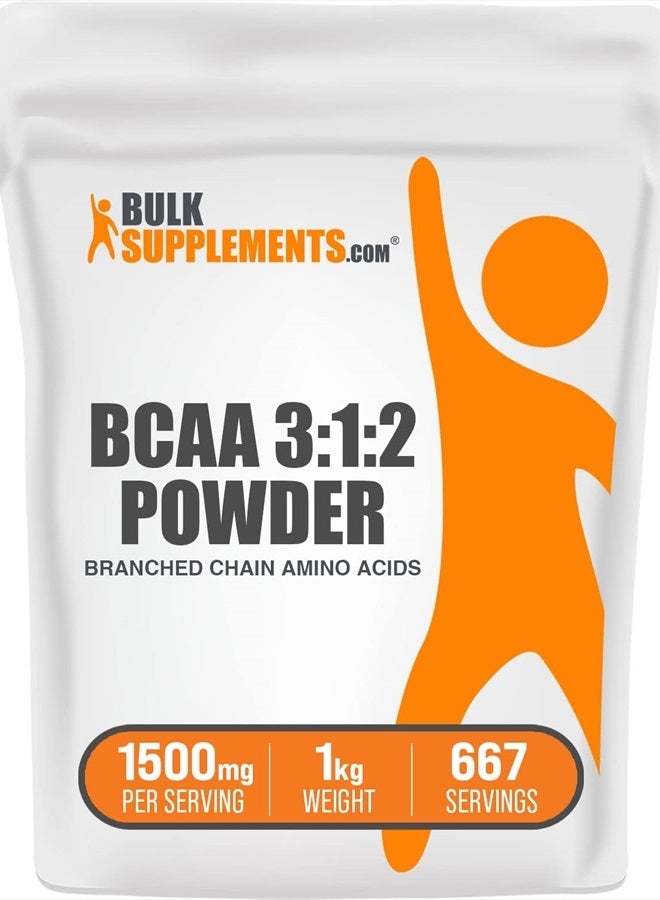 BULKSUPPLEMENTS.COM BCAA 3:1:2 Powder - Branched Chain Amino Acids - BCAA Supplements - Amino Acid Powder - BCAA Powder - BCAAs Amino Acids Powder - 1500mg per Serving (1 Kilogram - 2.2 lbs) - Image 1