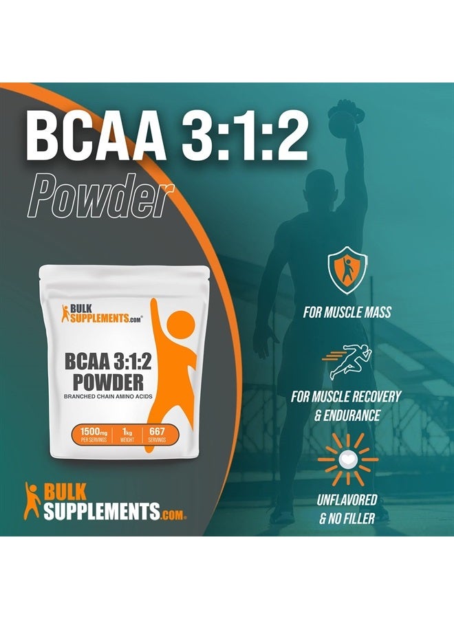 BULKSUPPLEMENTS.COM BCAA 3:1:2 Powder - Branched Chain Amino Acids - BCAA Supplements - Amino Acid Powder - BCAA Powder - BCAAs Amino Acids Powder - 1500mg per Serving (1 Kilogram - 2.2 lbs) - Image 3