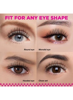 Calailis False Eyelash, Eye Makeup Lash 3D Faux Mink Fake Eyelash Long Natural Eyelashes 3 Pairs With 5G False Eyelash Glue (Cs02)  - Image 4