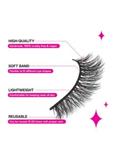 Calailis False Eyelash, Eye Makeup Lash 3D Faux Mink Fake Eyelash Long Natural Eyelashes 3 Pairs With 5G False Eyelash Glue (Cs02)  - Image 3