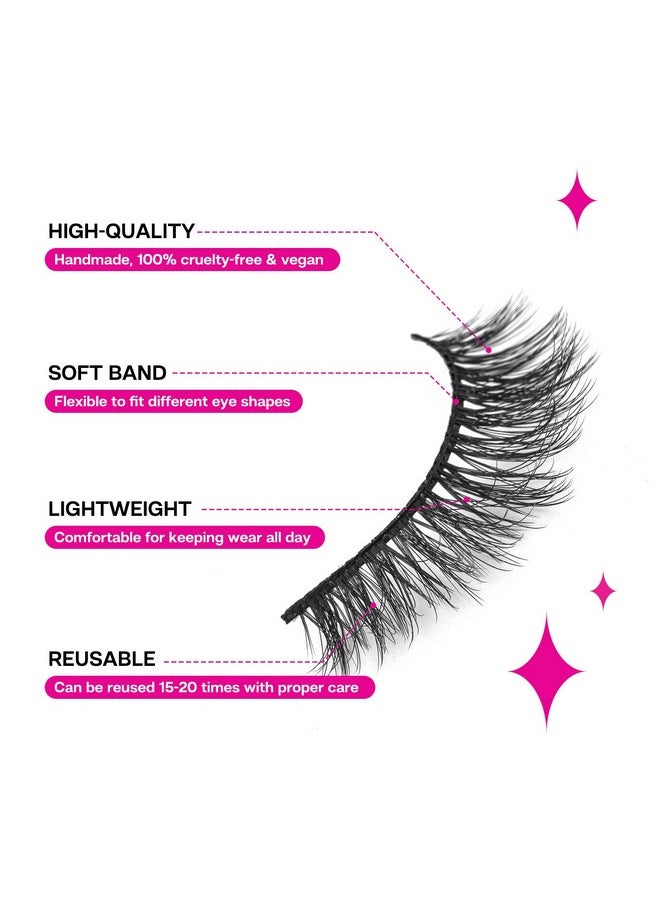 Calailis - False Eyelash, Eye Makeup Lash 3D Faux Mink Fake Eyelash Long Natural Eyelashes 3 Pairs With 5G False Eyelash Glue (Cs02) - Image 1