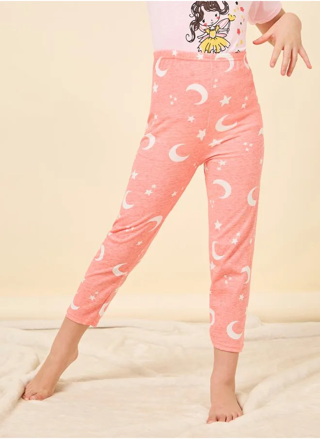 Styli Graphic Printed T-Shirt & Pyjama Set