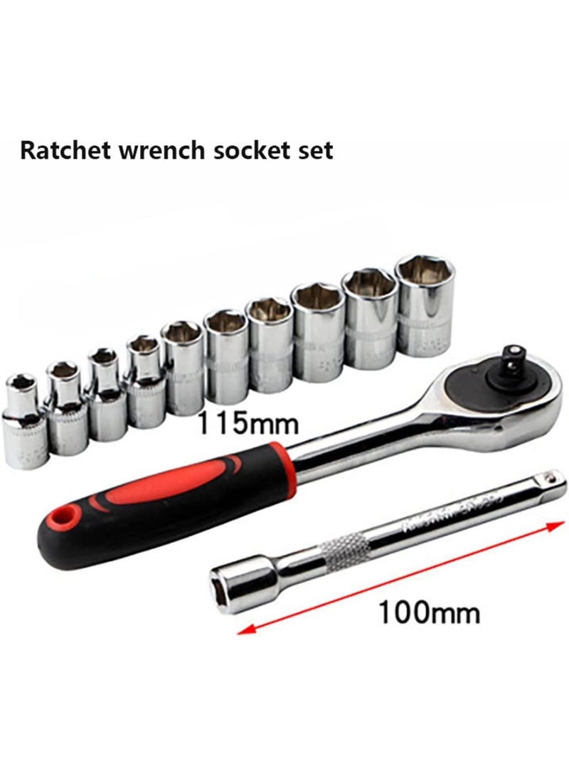 GGOOT 12pcs Ratchet Wrench Spanner Socket Set Hardware Vanadium Repairing Kit Hand Tools Car Repair Adjustable Spanner - Image 4