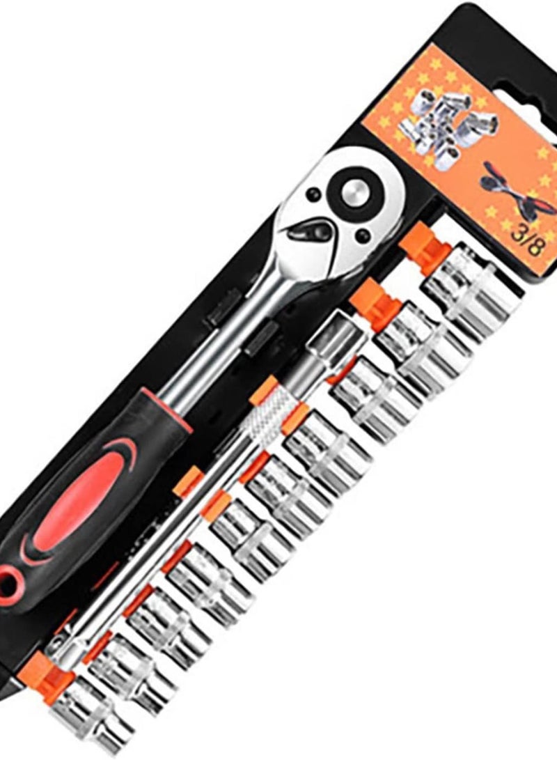 GGOOT 12pcs Ratchet Wrench Spanner Socket Set Hardware Vanadium Repairing Kit Hand Tools Car Repair Adjustable Spanner - Image 5