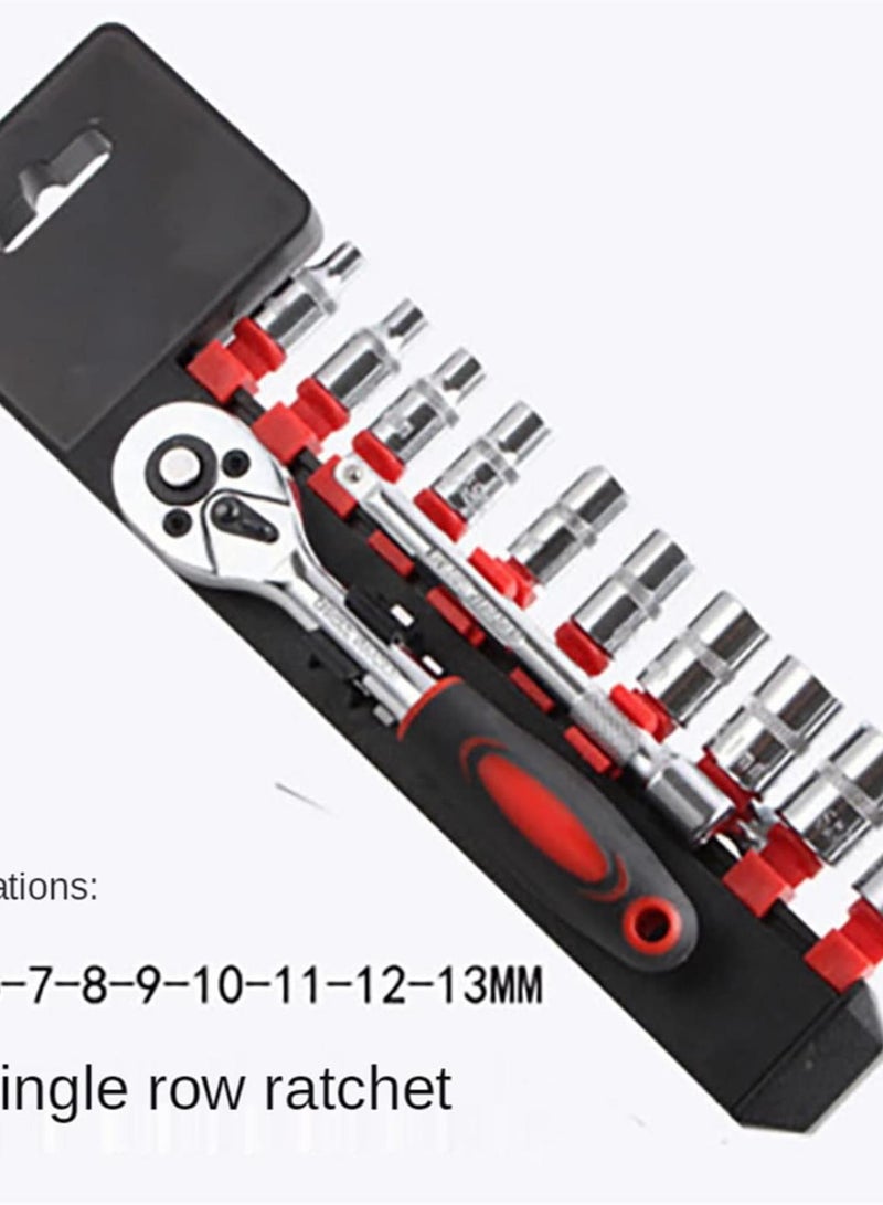 GGOOT 12pcs Ratchet Wrench Spanner Socket Set Hardware Vanadium Repairing Kit Hand Tools Car Repair Adjustable Spanner - Image 3