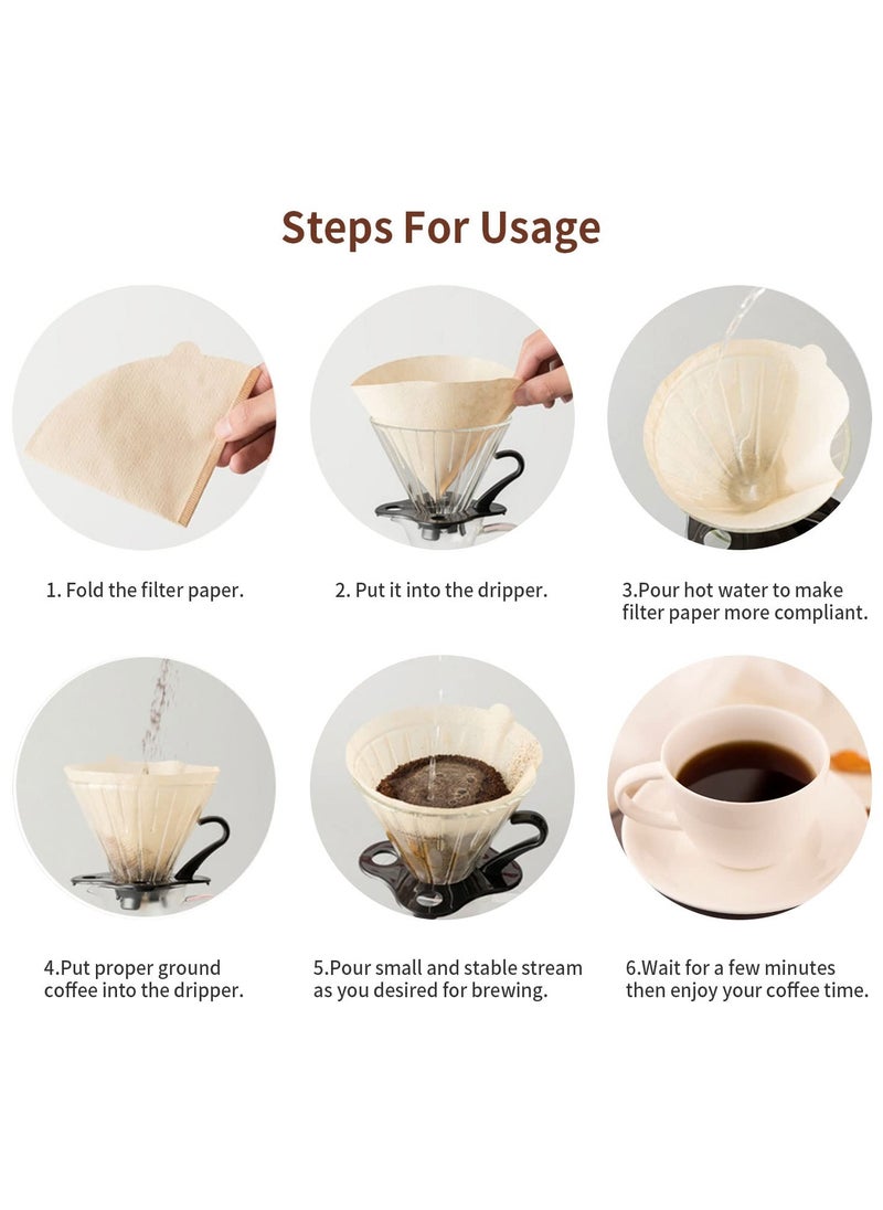 Generic - Coffee Filters, Size 02 Cone Filters, Disposable Natural Paper Filters 2-4 Cup, 2 Cone For Pour Over and Drip Coffee Maker (Unbleached，100) - Image 1