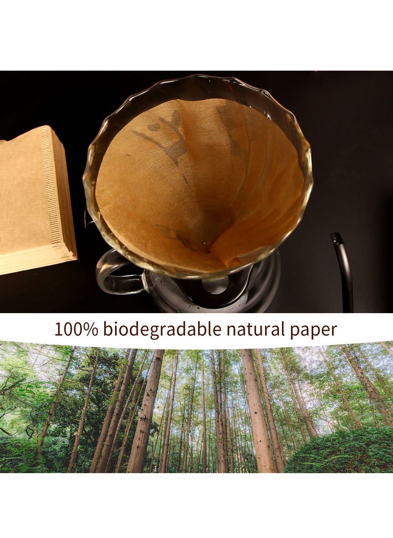 Generic - Coffee Filters, Size 02 Cone Filters, Disposable Natural Paper Filters 2-4 Cup, 2 Cone For Pour Over and Drip Coffee Maker (Unbleached，100) - Image 1