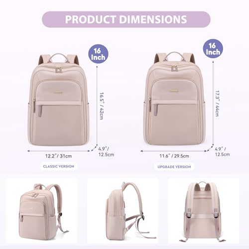 GOLF QUALITY Hiking Travel Backpack for Women Casual Business Weekender Multilayer Laptop Bag,16 Inch,Pink - Image 5