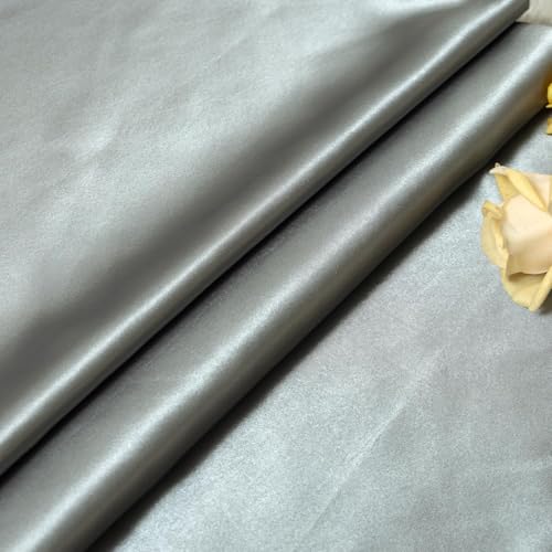 Filloxy Plain Silky Shine Satin Fabric Material for Fashion Design Stitching Multiple Use Includes Dress, Pillow Cover, Designer Cloths, Home Decor Material - 44" Hight (Grey, 1 Meter) - Image 5