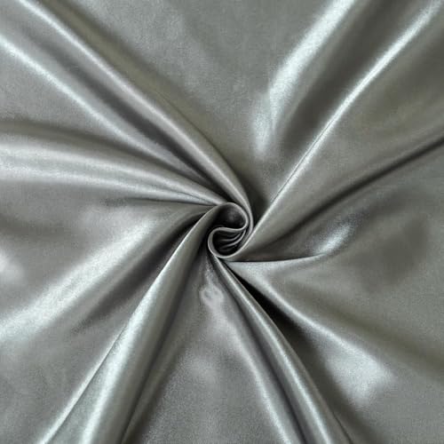 Filloxy Plain Silky Shine Satin Fabric Material for Fashion Design Stitching Multiple Use Includes Dress, Pillow Cover, Designer Cloths, Home Decor Material - 44" Hight (Grey, 1 Meter) - Image 4