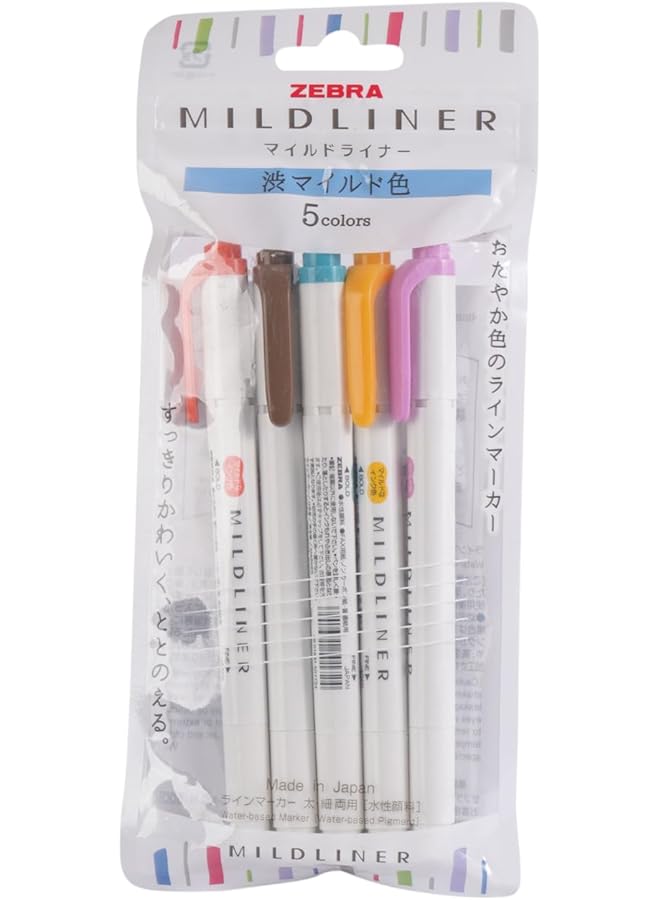 ZEBRA 145693 5 Color Mildliner Highlighter Pen - Image 1
