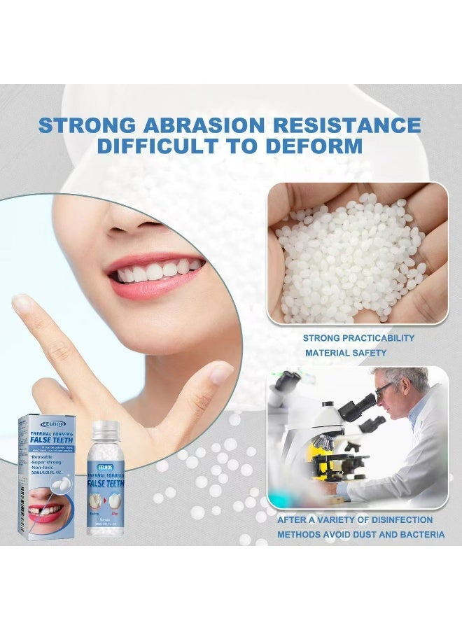 EELHOE Moldable False Teeth White Particles Reusable Non-toxic Temporarily Fill 30ml - Image 4
