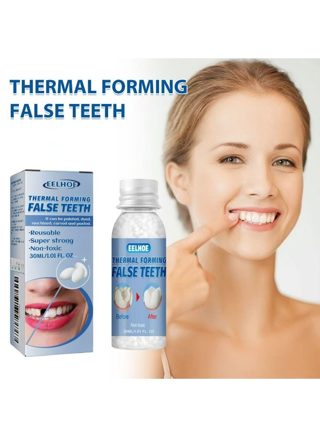 EELHOE Moldable False Teeth White Particles Reusable Non-toxic Temporarily Fill 30ml - Image 1