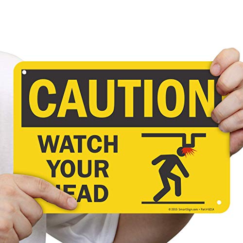SmartSign - S2-0530-AL-10 Caution - Watch Your Head Sign by | 7" x 10" Aluminum - Image 5