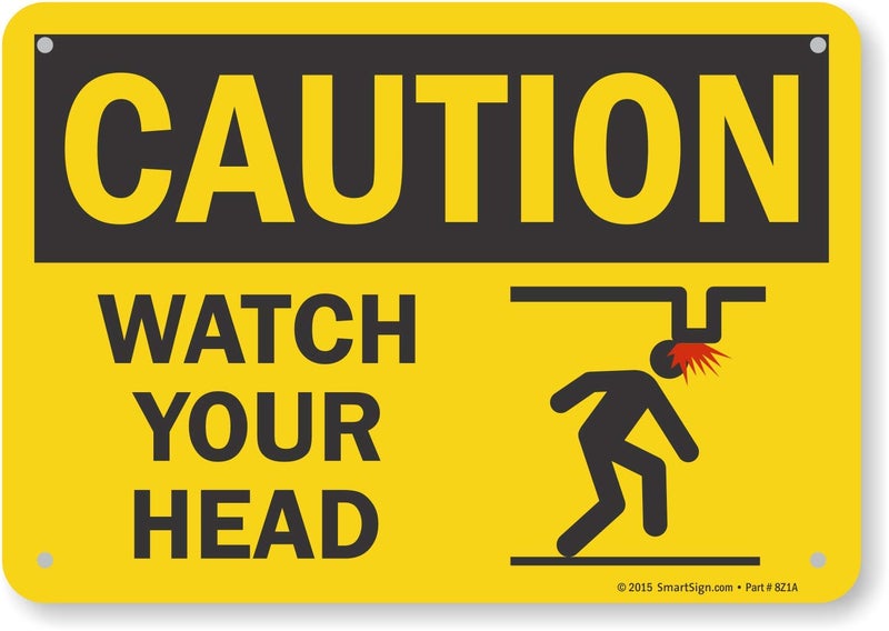 SmartSign - S2-0530-AL-10 Caution - Watch Your Head Sign by | 7" x 10" Aluminum - Image 1