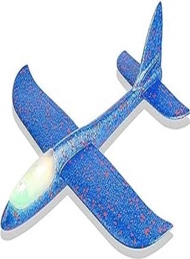 ECVV Flying Glider Planes With Flash LED Light 18.9" Foam Flight Mode Throwing Air Plane Aerobatic Airplane Outdoor Sport Game Toys Gift for Kids 3 4 5 6 7 Year Old Boy BLUE ll