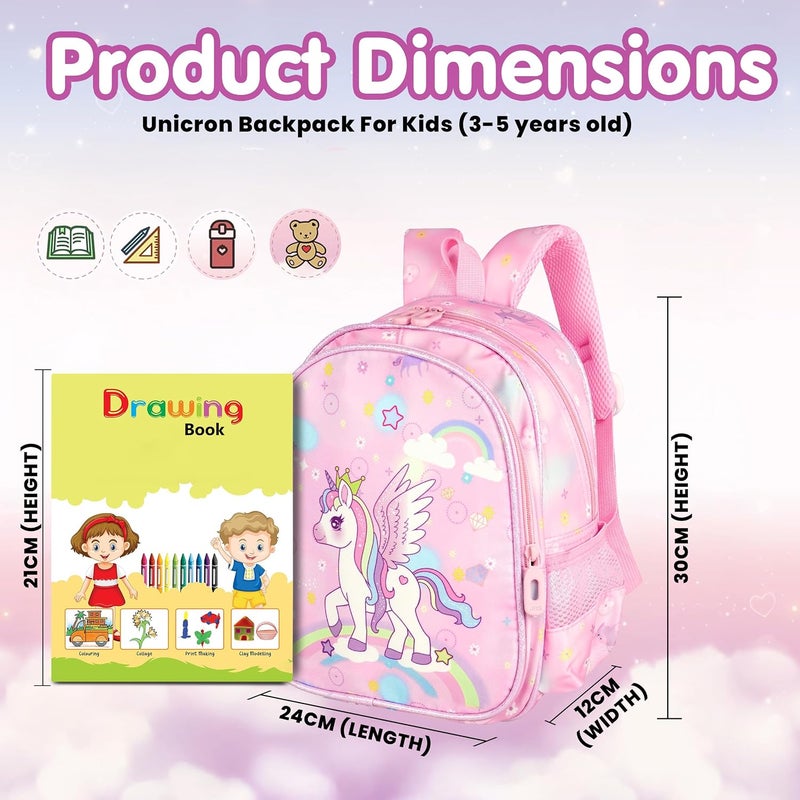 Storite Magical Unicorn Backpack for Kids - Stylish, Durable, Water-Resistant School Bag in Pink - Image 2