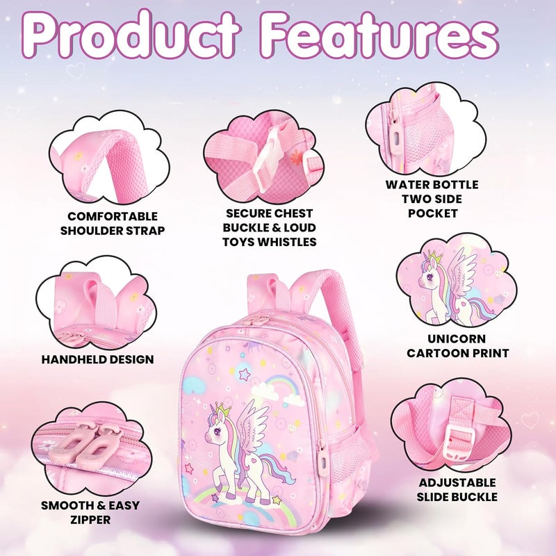 Storite Magical Unicorn Backpack for Kids - Stylish, Durable, Water-Resistant School Bag in Pink - Image 3