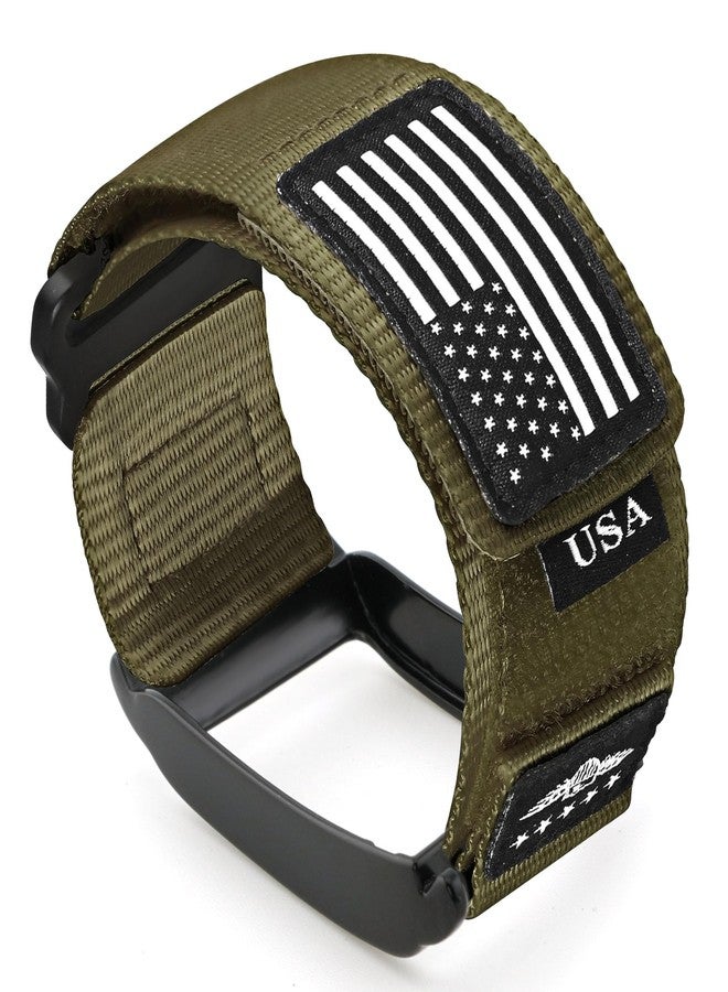 Abanen Rugged Nylon Sport Wristband with Alloy Bumper Compatible with Whoop 4.0, Sport Strap with Stars-Stripes Flag for Whoop 4.0 Band (Moss Green) - Image 1