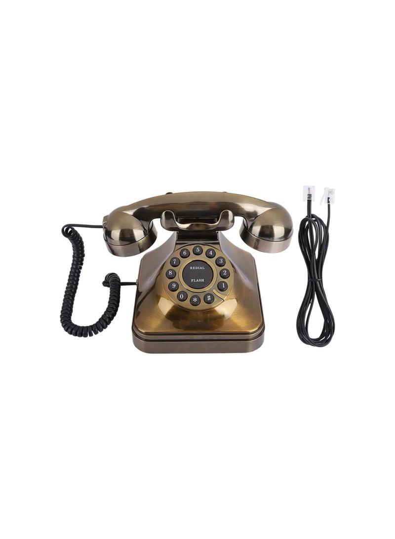 Wx 3011 Antique Bronze Telephone, Noise Reduction Royal Victoria Vintage Landline Phone Desktop Caller Home Office Rotary Dial Phone Handset Turntable Landline - Image 1