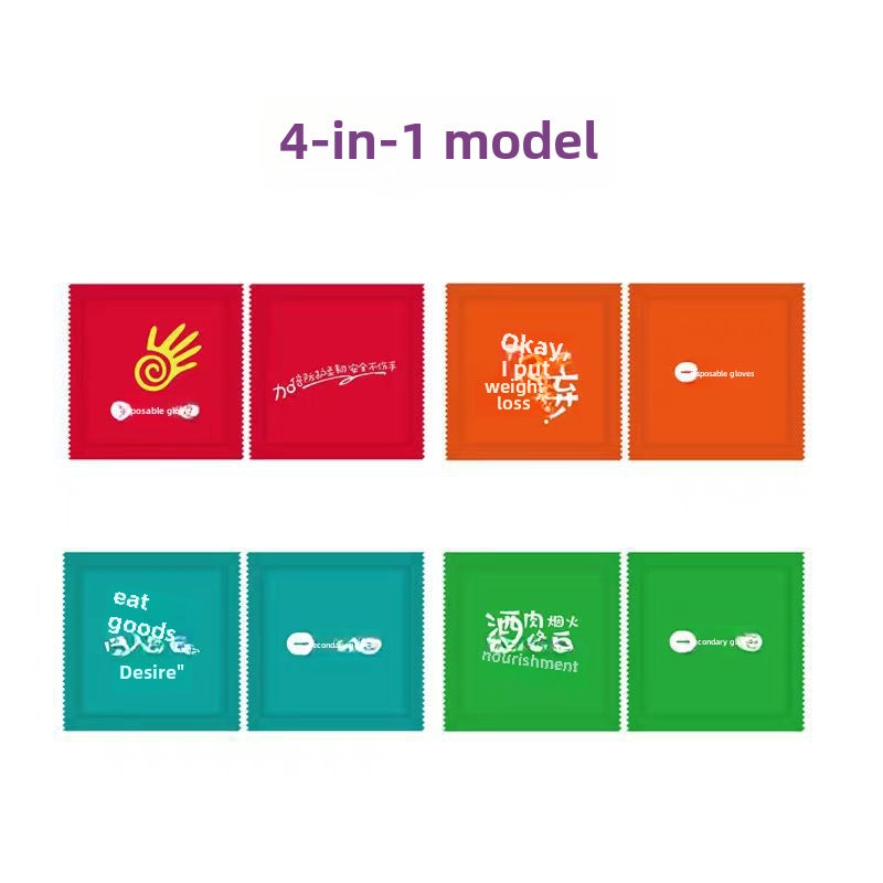 200 Mini Packs Disposable Gloves for Food Four in one 200 small bag (2 Pack) 