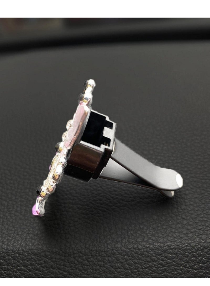 SYOSI Creative Dual Butterfly Car Perfume Clip Car Air Fresheners Vent Clips Women Cute Rhinestone Butterfly Vent Trim Sparkly Car Aroma Diffuser Stone Decoration Accessories, Gray - Image 4