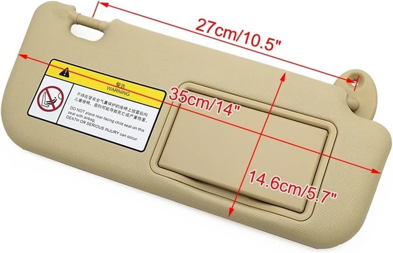 Wivplex Beige Car Interior Sun Visor with Mirror for Toyota Corolla - Image 2