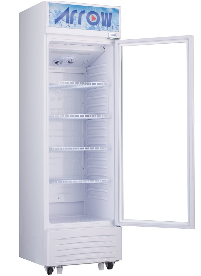 Arrow - 338L Showcase Refrigerator, 11.9 Cubic Feet, Manual Defrost, Mechanical Control, 4 Wire Shelves, Inner Light, White Interior, Max Noise Level 42dB | Model Name: RO-350SCK - Image 1