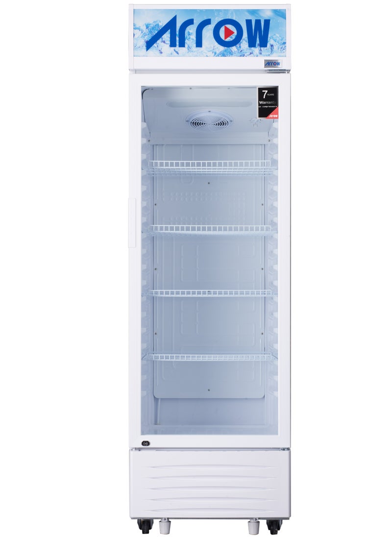 Arrow - 338L Showcase Refrigerator, 11.9 Cubic Feet, Manual Defrost, Mechanical Control, 4 Wire Shelves, Inner Light, White Interior, Max Noise Level 42dB | Model Name: RO-350SCK - Image 1