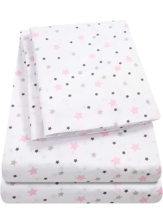 Sweet Home Collection 1500 Supreme Kids Bed Sheet Collection - Fun Colorful and Comfortable Boys and Girls Toddler Sheet Sets - Deep Pocket Wrinkle Free Soft and Cozy Bedding - Twin, Stars  - Image 1
