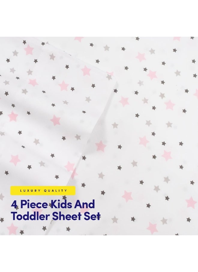 Sweet Home Collection 1500 Supreme Kids Bed Sheet Collection - Fun Colorful and Comfortable Boys and Girls Toddler Sheet Sets - Deep Pocket Wrinkle Free Soft and Cozy Bedding - Twin, Stars  - Image 3