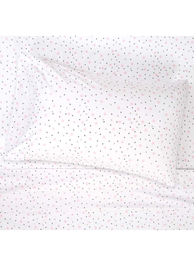 Sweet Home Collection 1500 Supreme Kids Bed Sheet Collection - Fun Colorful and Comfortable Boys and Girls Toddler Sheet Sets - Deep Pocket Wrinkle Free Soft and Cozy Bedding - Twin, Stars  - Image 2